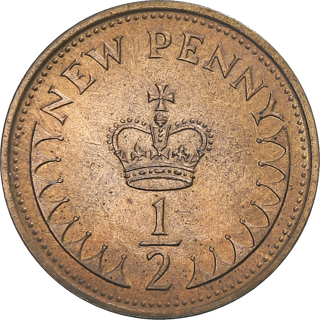 Grã-Bretanha, Elizabeth II, 1/2 New Penny, 1971, British Royal Mint, MS(65-70)