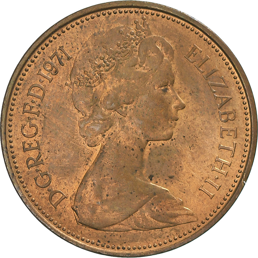 Groot Bretagne, Elizabeth II, 2 New Pence, 1971, British Royal Mint, FDC