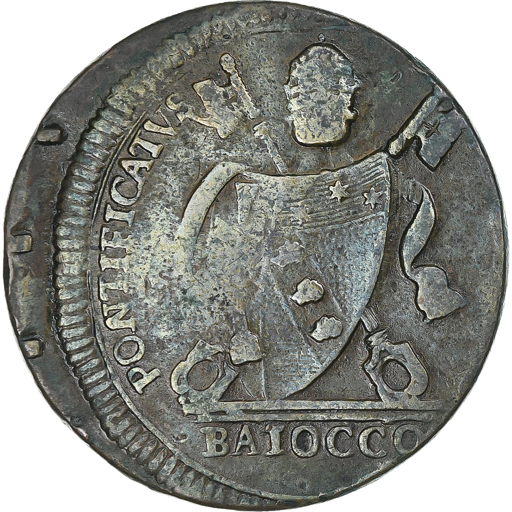 Coin, Vatican, Pius VII, Baiocco, 1802, Roma, VF(30-35), Copper, KM:1267