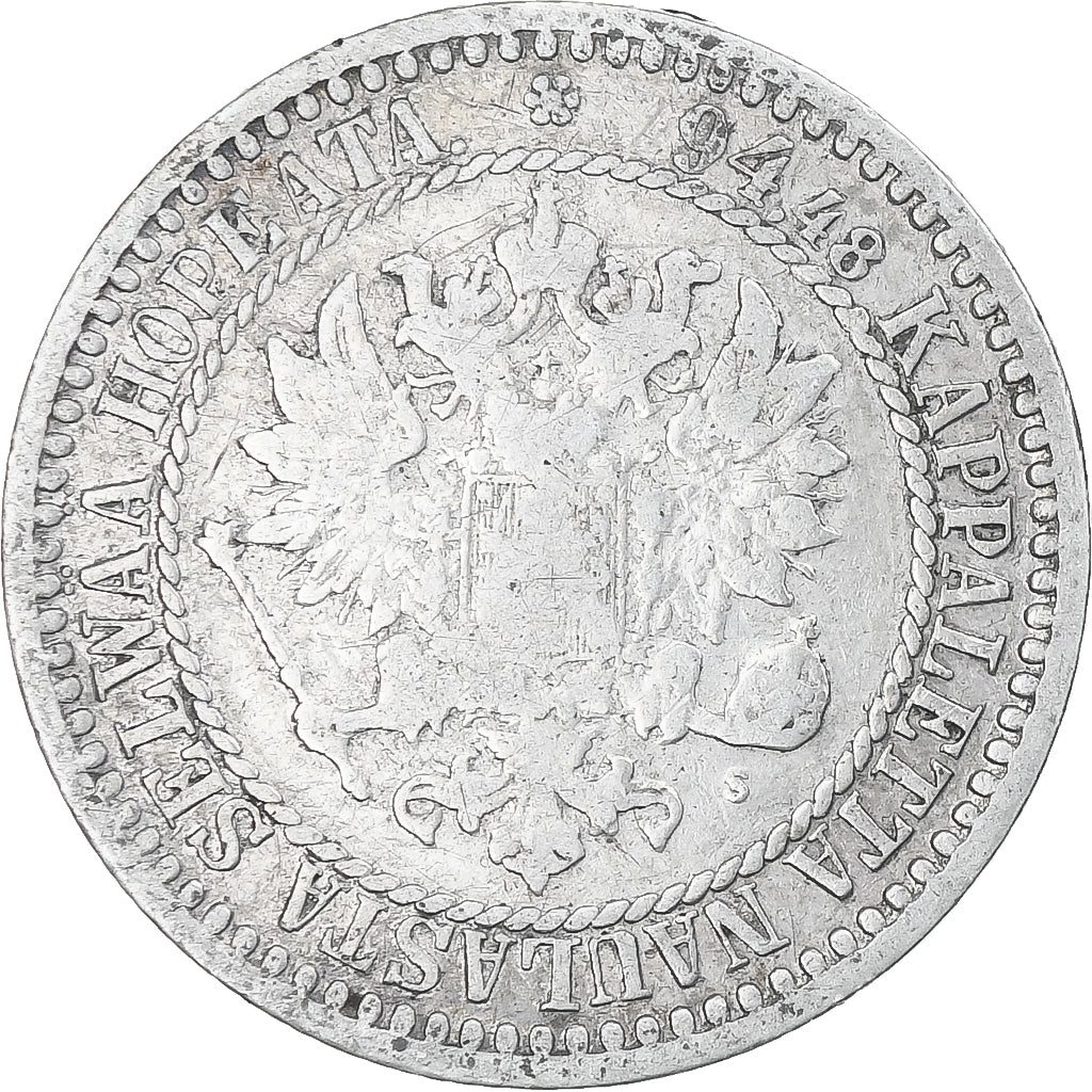 Finlande, Alexander II, Markka, 1866, Helsinki, TB+, Argent, KM:3.1