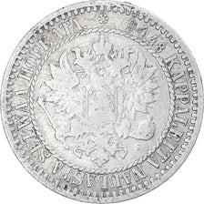 Finland, Alexander II, Markka, 1866, Helsinki, VF(30-35), Silver, KM:3.1