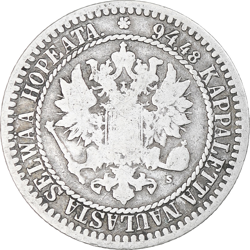 Finlande, Alexander II, Markka, 1866, Helsinki, TB+, Argent, KM:3.1