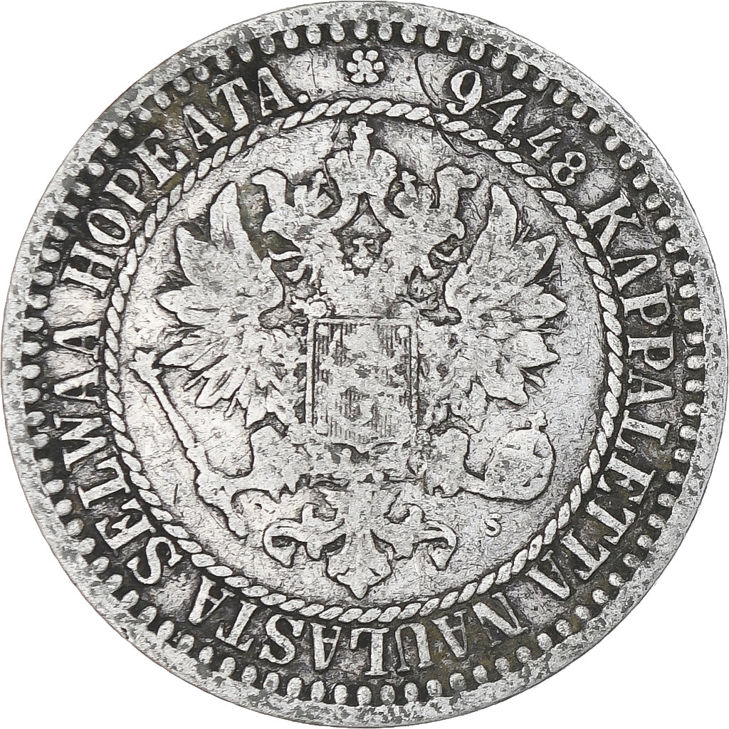 Finlande, Alexander II, Markka, 1866, Helsinki, TTB, Argent, KM:3.1