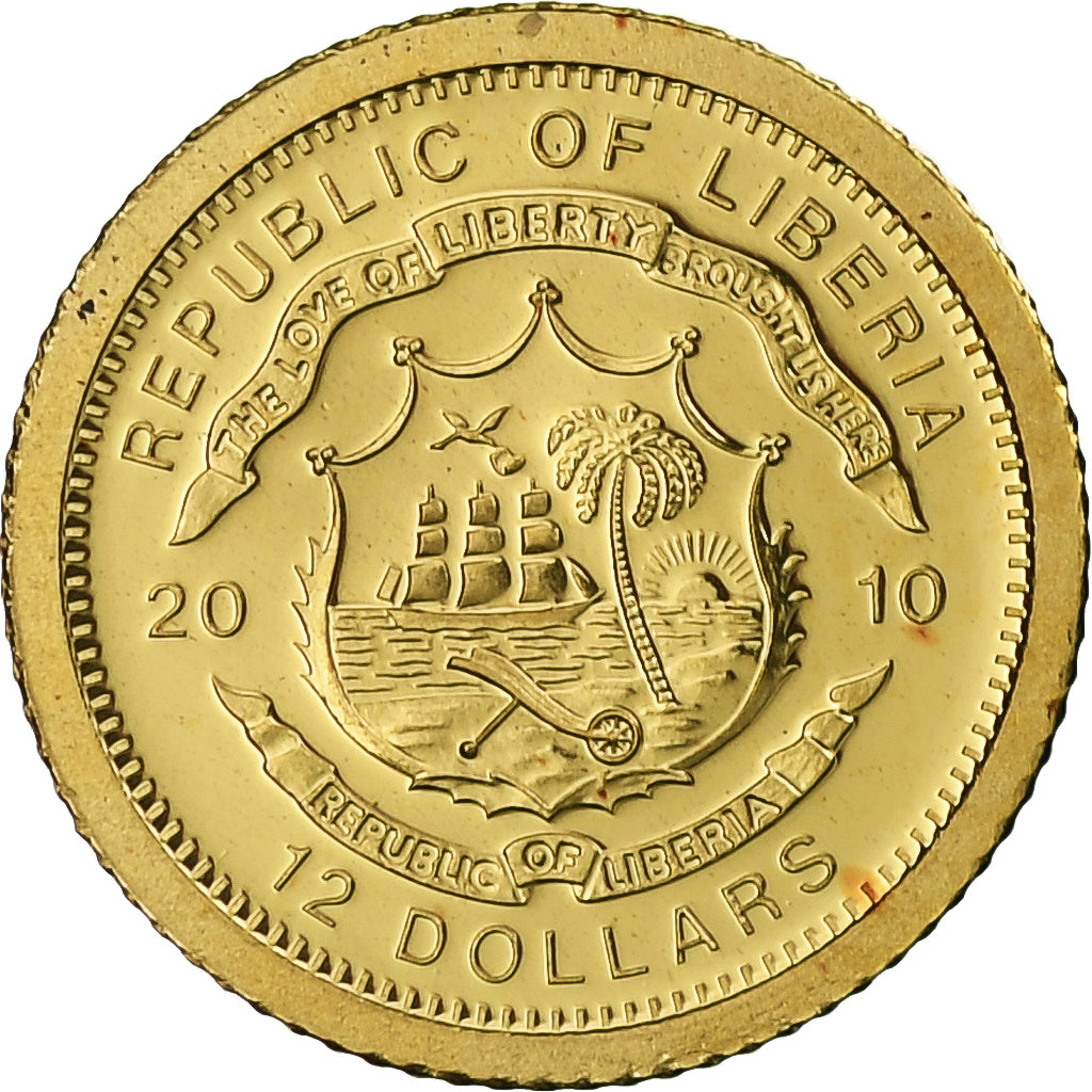 Liberia, Sistine Chapel, 12 Dollars, 2010, FDC, Oro