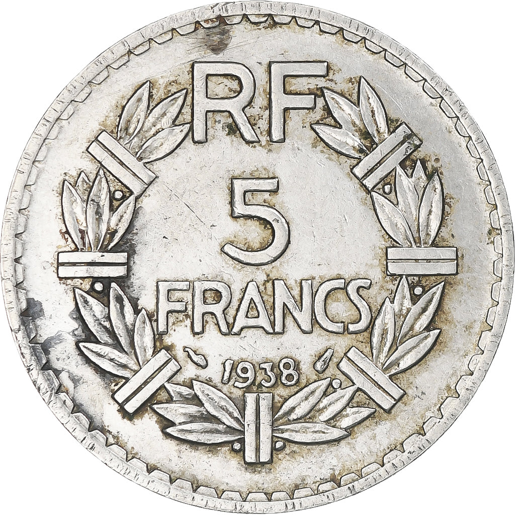 Frankreich, 5 Francs, Lavrillier, 1938, Paris, Nickel, SS, Gadoury:760, KM:888