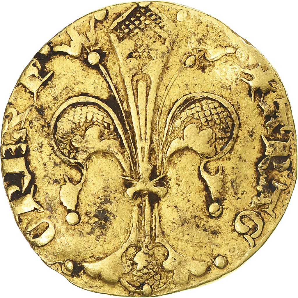 España, Pierre IV d'Aragon, Florin, 1349-1387, Perpignan, BC+, Oro, Boudeau:677