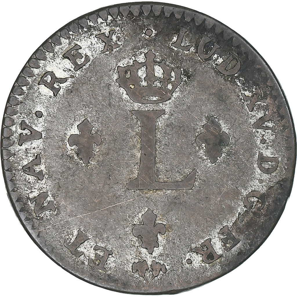 Frankreich, Louis XV, Double Sol, 1738, Poitiers, Billon, S+, Gadoury:281