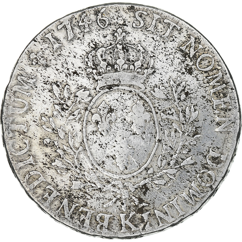 Frankrijk, Louis XV, Écu au bandeau, 1746, Bordeaux, FR, Zilver, Gadoury:322