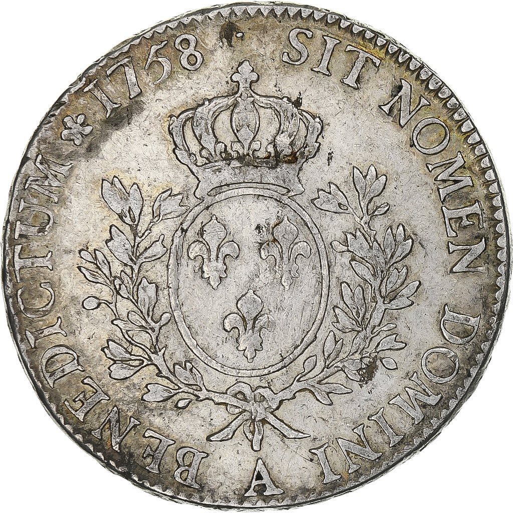 Frankrijk, Louis XV, Écu au bandeau, 1758, Paris, FR+, Zilver, KM:512.1