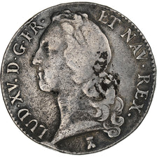 Francia, Louis XV, Écu au bandeau, 1750, Nantes, BC+, Plata, KM:512.20