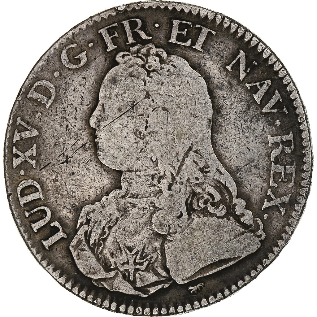 France, Louis XV, Ecu aux branches d'olivier, 1727, Paris, VF(20-25), Silver
