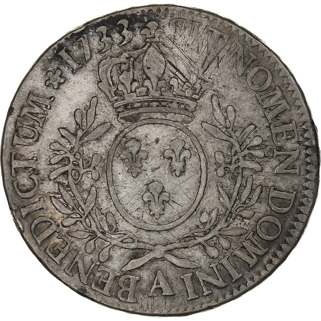 Francia, Louis XV, Ecu aux branches d'olivier, 1733, Paris, MB, Argento