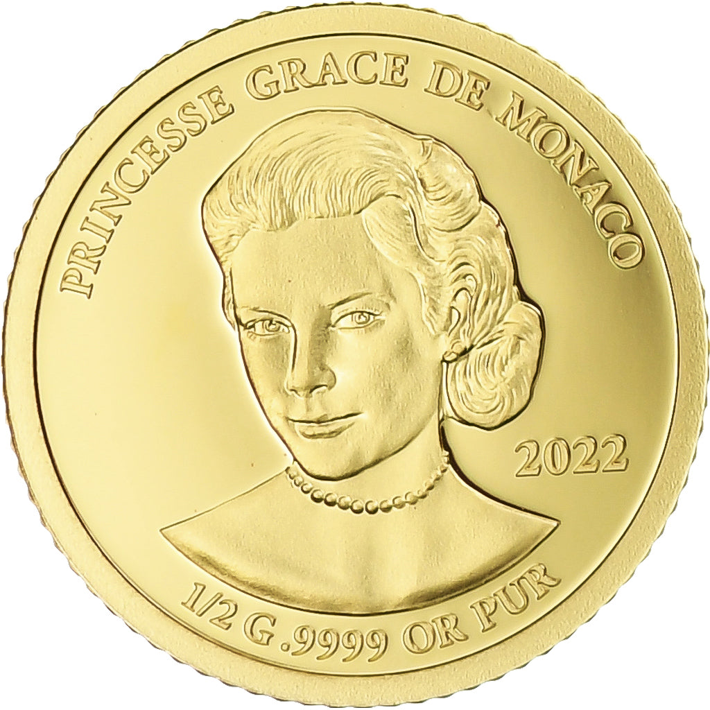 Gabón, Grace de Monaco, 1000 Francs CFA, 2022, BE, FDC, Oro