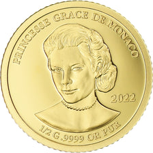 Gabón, Grace de Monaco, 1000 Francs CFA, 2022, BE, FDC, Oro