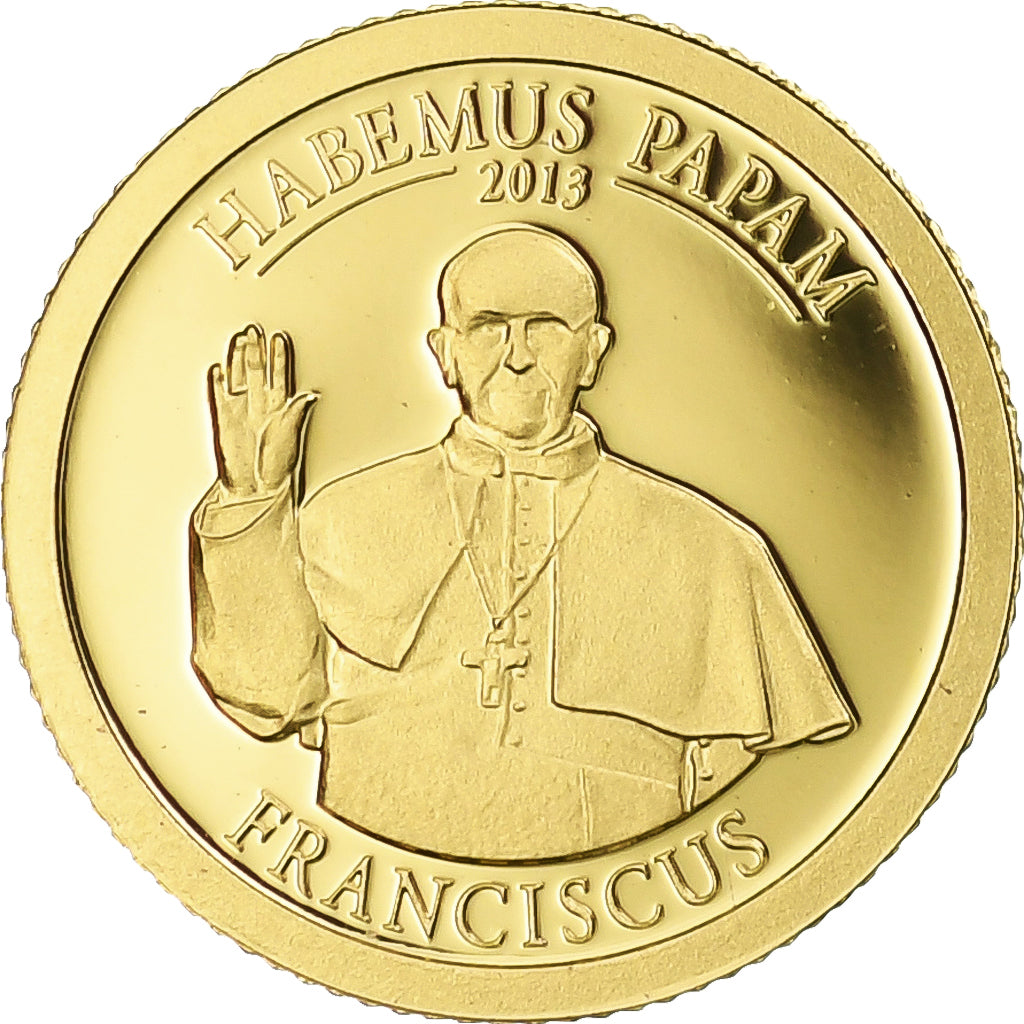 Cookinseln, Pape François, 1 Dollar, 2013, Proof / BE, STGL, Gold