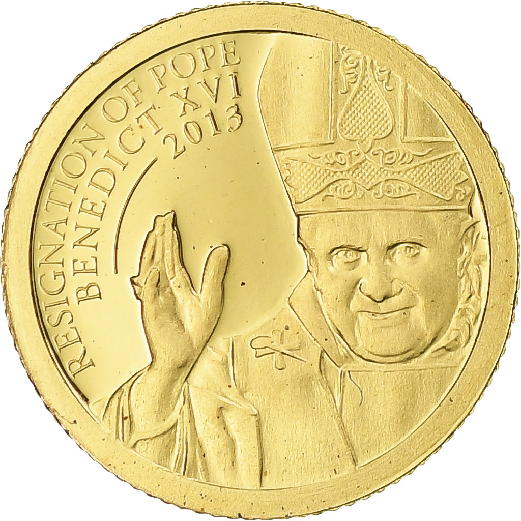 Cook Islands, Resignation of Pope Benedict XVI, 1 Dollar, 2013, Proof / BE