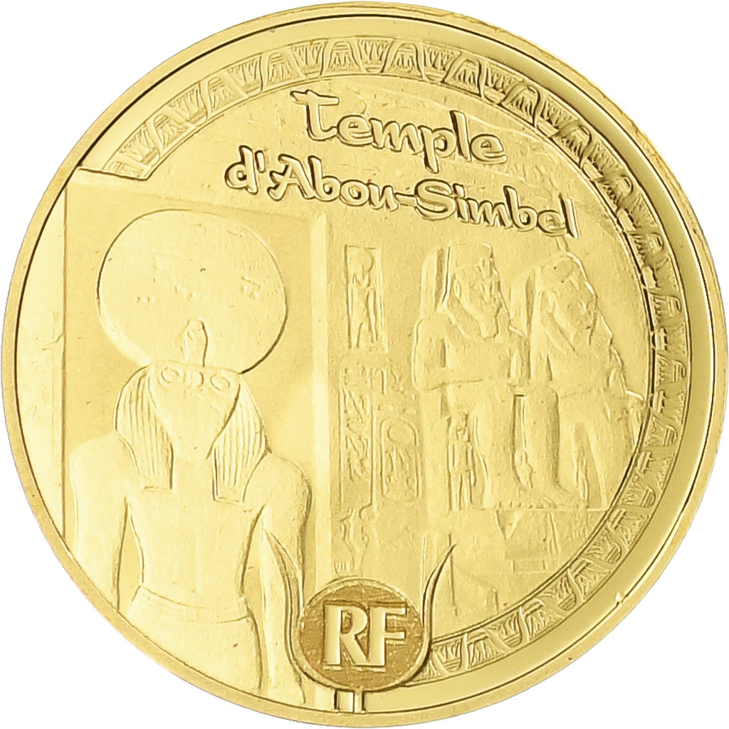 France, 5 Euro, Temple d'Abou-Simbel, 2012, Paris, Proof / BE, MS(65-70), Gold