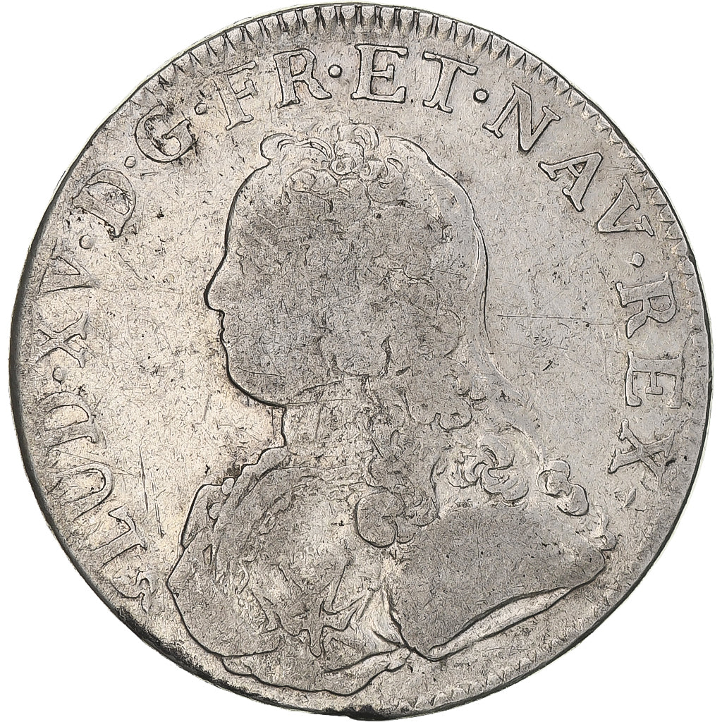 France, Louis XV, Ecu aux branches d'olivier, 1726, Rouen, VF(20-25), Silver