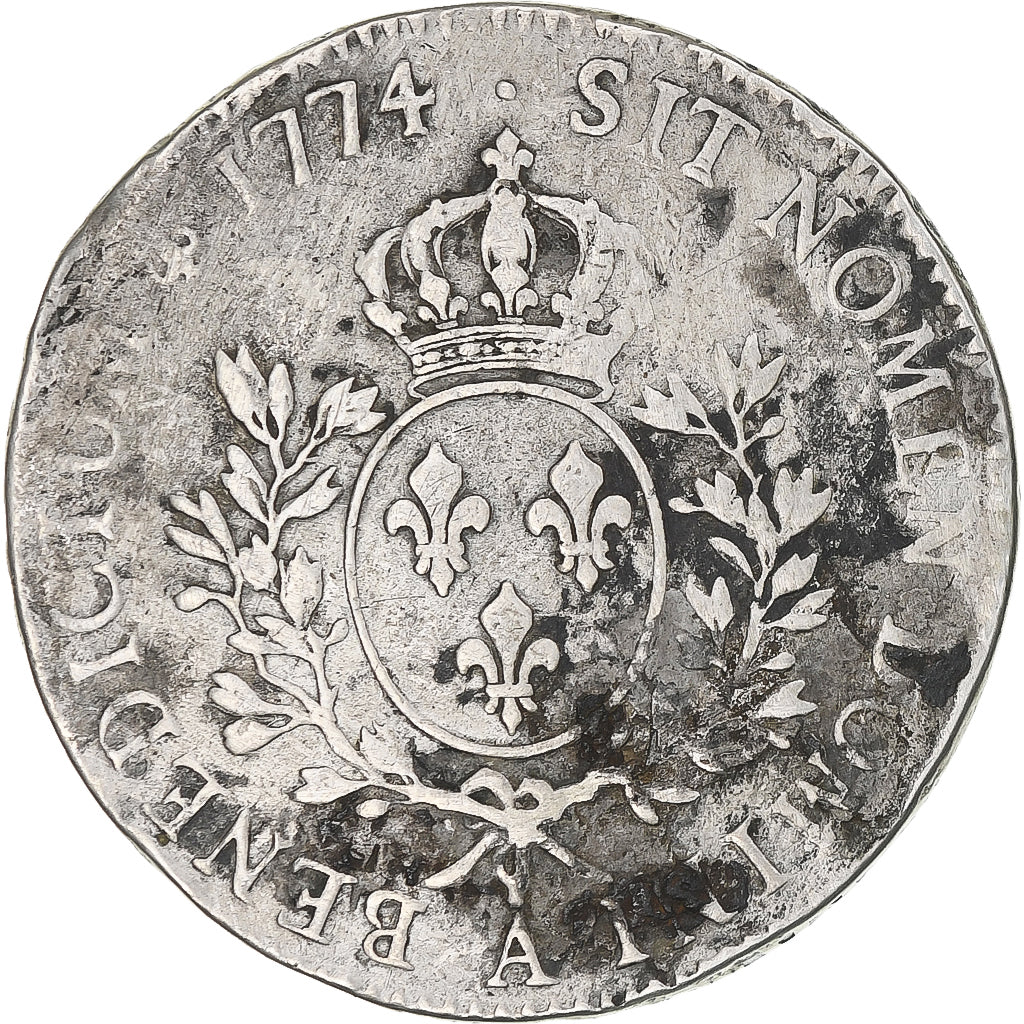 Frankrijk, Louis XV, Écu à la vieille tête, 1774, Paris, FR, Zilver