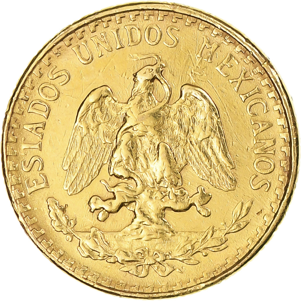 Mexico, 2 Pesos, 1945, Mexico City, MS(63), Gold, KM:461