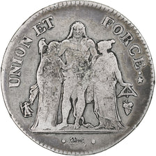 Francia, Hercule, 5 Francs, AN 8, Perpignan, MB, Argento, Gadoury:563a