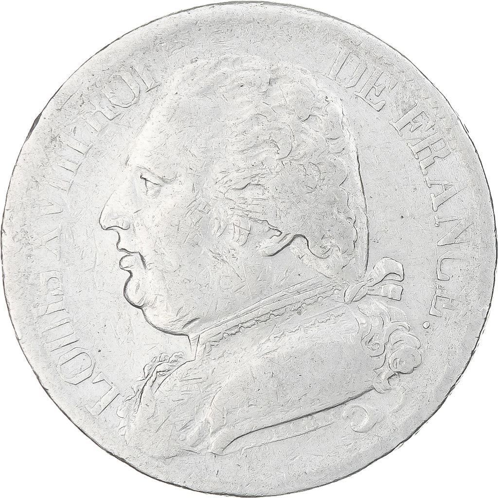 France, Louis XVIII, 5 Francs, 1814, Bayonne, VF(30-35), Silver, KM:702.8