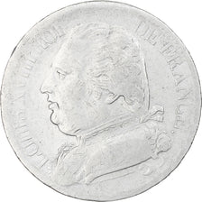 France, Louis XVIII, 5 Francs, 1814, Bayonne, VF(30-35), Silver, KM:702.8