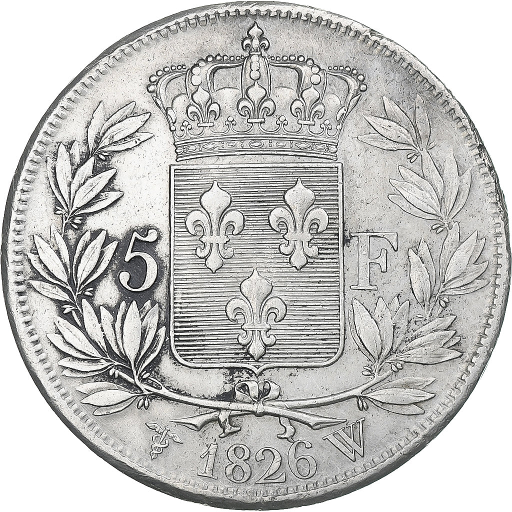 Francia, Charles X, 5 Francs, 1826, Lille, BB+, Argento, KM:720.13, Gadoury:643