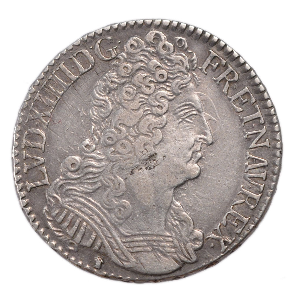 FRANCE, 1/2 Écu aux 3 couronnes, 1/2 ECU, 36 Sols = 6 Deniers, 1709, Lyon, KM ..
