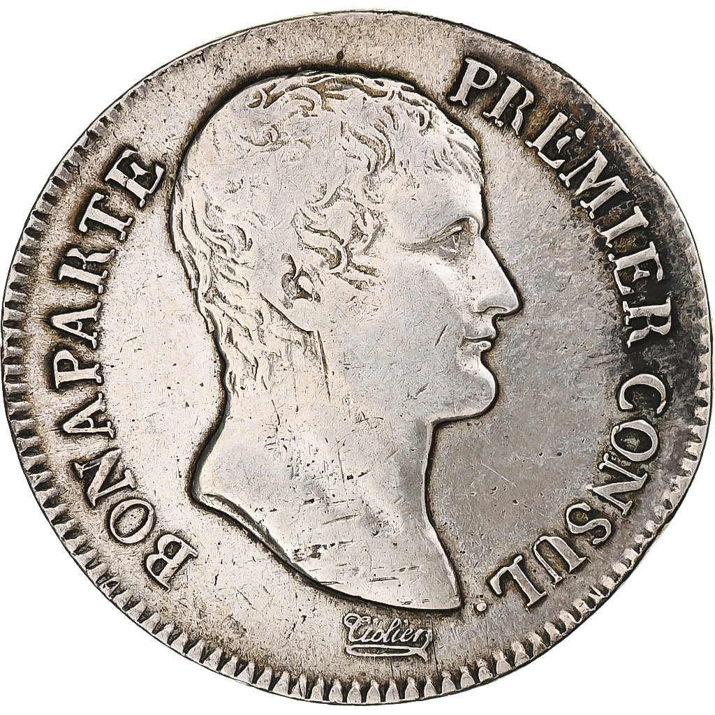 Francia, Bonaparte Premier Consul, 5 Francs, An 12, Toulouse, BC+, Plata