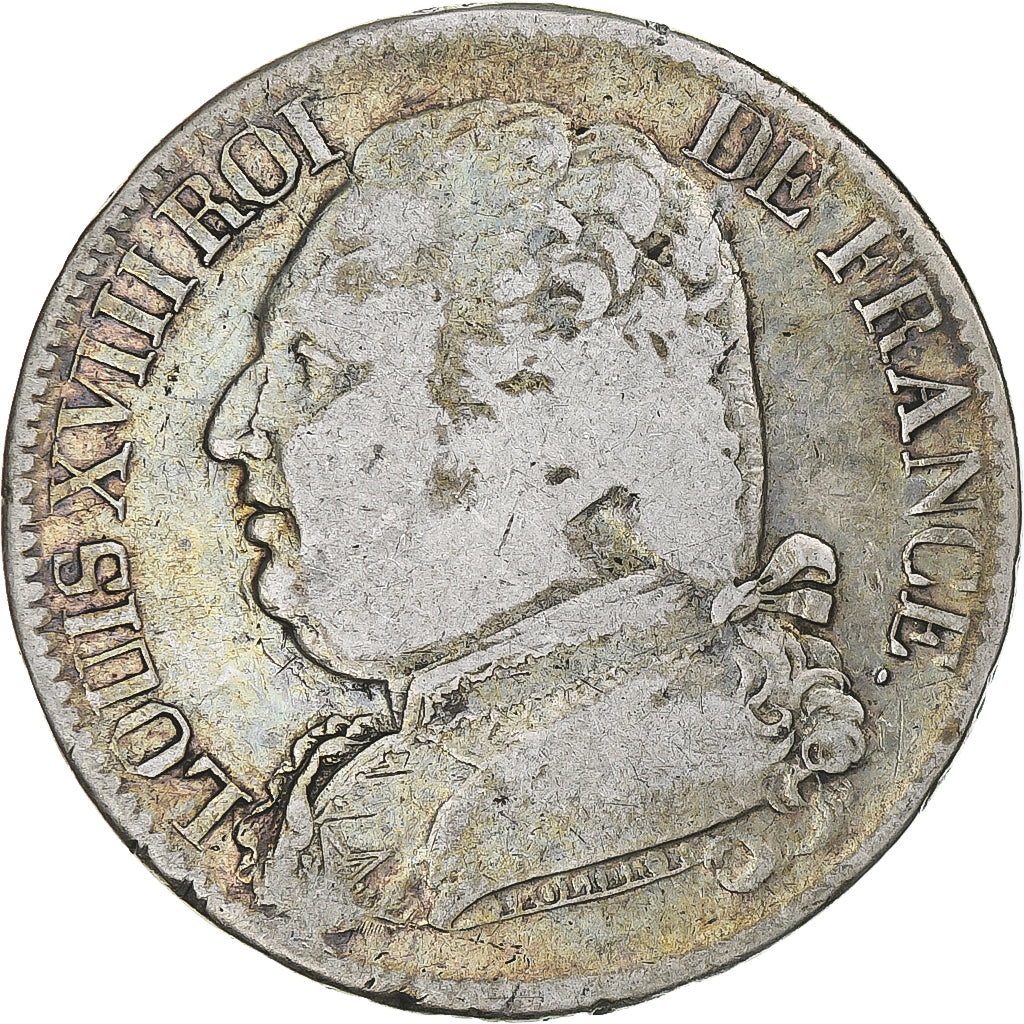 France, Louis XVIII, 5 Francs, 1815, Limoges, VF(20-25), Silver, KM:702.6