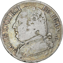 France, Louis XVIII, 5 Francs, 1815, Limoges, VF(20-25), Silver, KM:702.6
