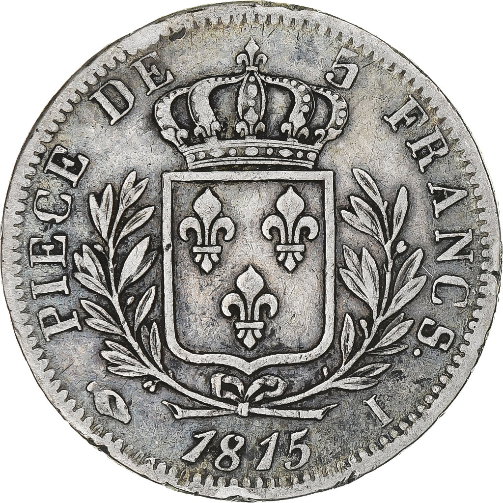 France, Louis XVIII, 5 Francs, 1815, Limoges, VF(20-25), Silver, KM:702.6