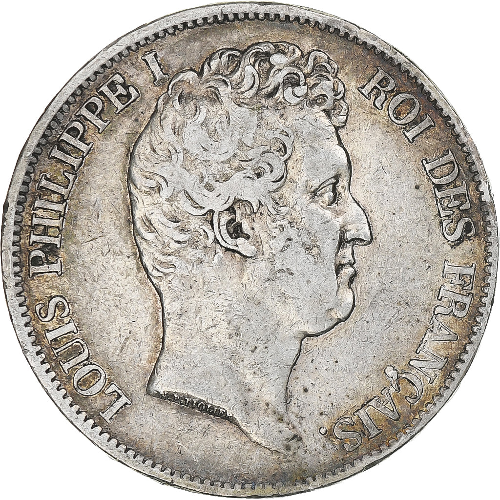 Francia, Louis-Philippe, 5 Francs, 1831, Paris, Tranche en relief, MB+, Argento