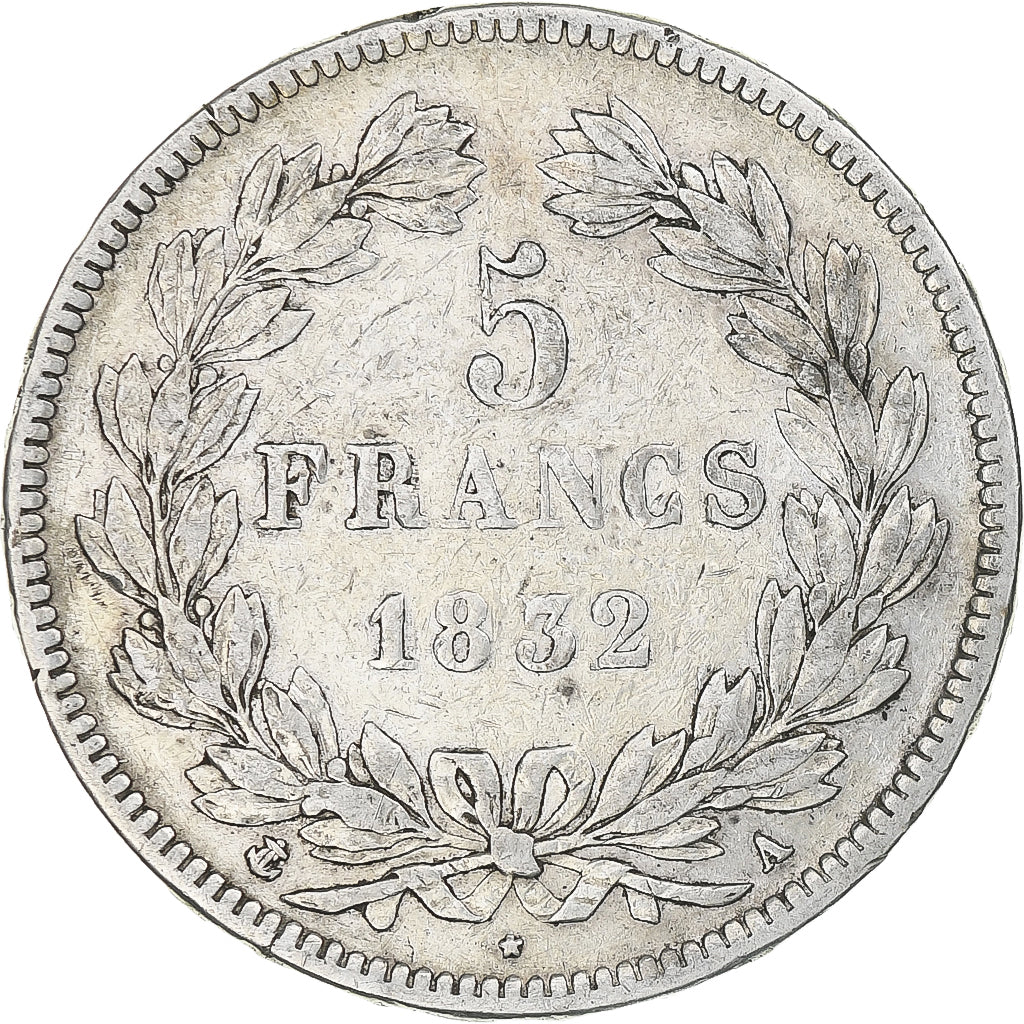 France, Louis-Philippe, 5 Francs, 1832, Paris, VF(30-35), Silver, KM:749.1