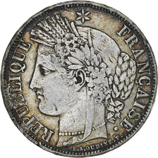 Frankrijk, Cérès, 5 Francs, 1849, Paris, main-chien, ZF, Zilver, KM:761.1