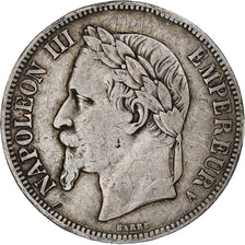 France, Napoleon III, 5 Francs, 1867, Paris, VF(30-35), Silver, KM:799.1