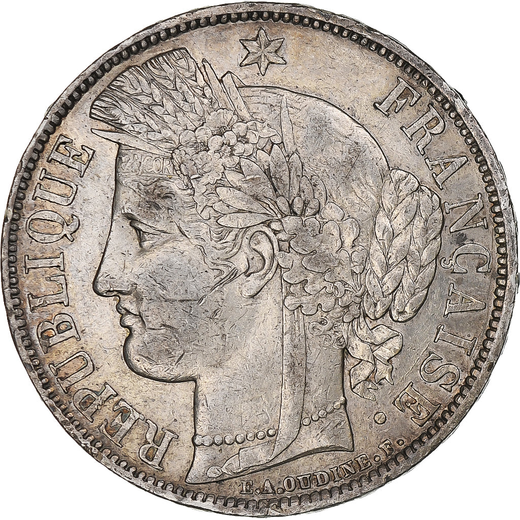 Frankrijk, 5 Francs, Cérès, 1870, Paris, Zilver, FR+, Gadoury:742, KM:818.1