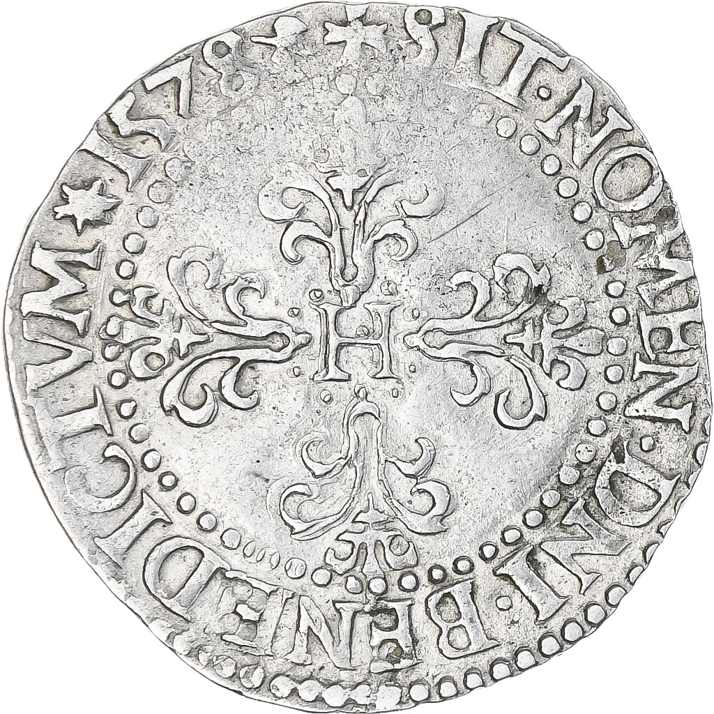 Frankrijk, Henri III, 1/4 de franc au col plat, 1578, La Rochelle, ZF, Zilver