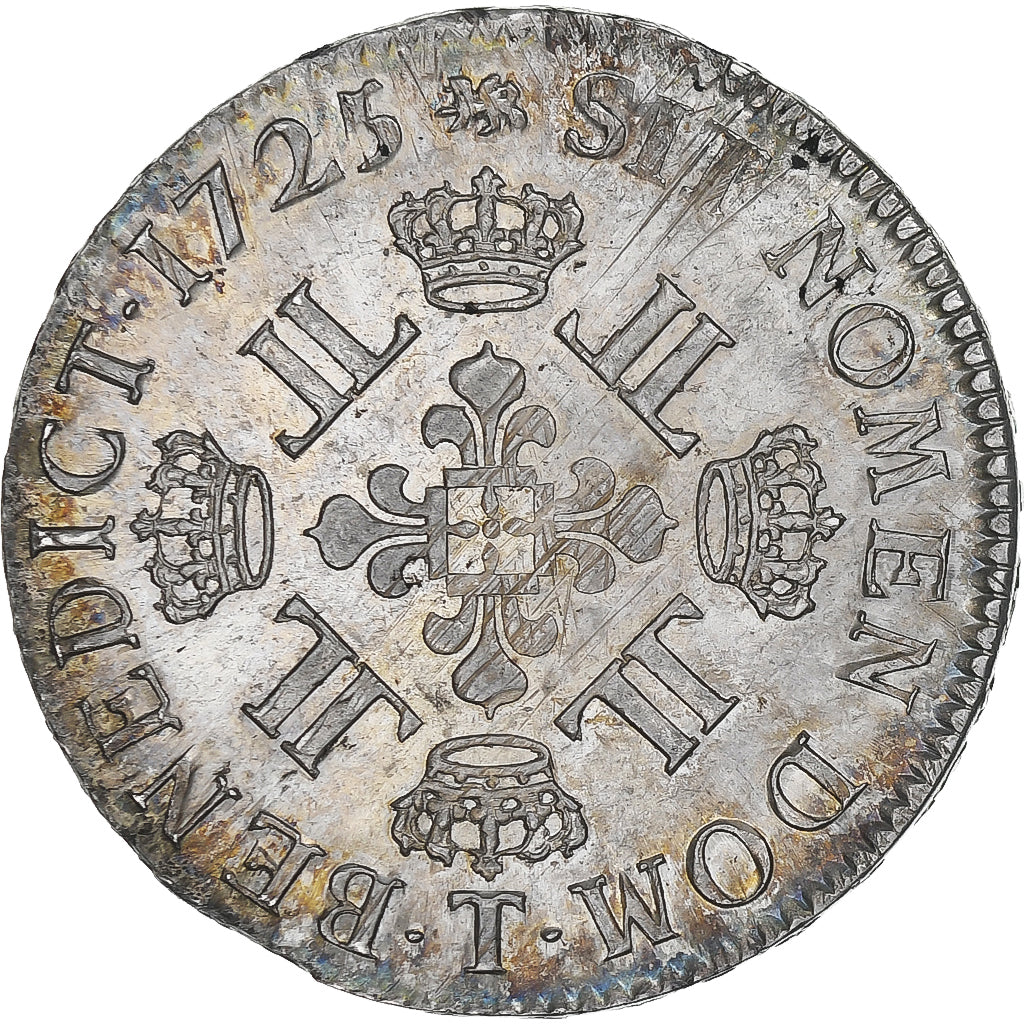 Frankrijk, Louis XV, Ecu aux 8 L, 1725, Nantes, UNC-, Zilver, Gadoury:320