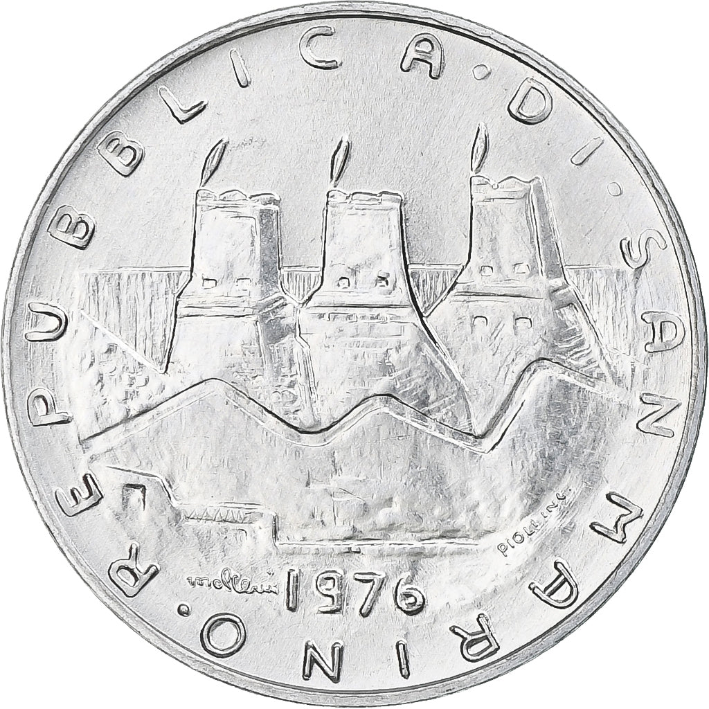 San Marino, 10 Lire, 1976, Rome, MS(65-70), Aluminium, KM:54