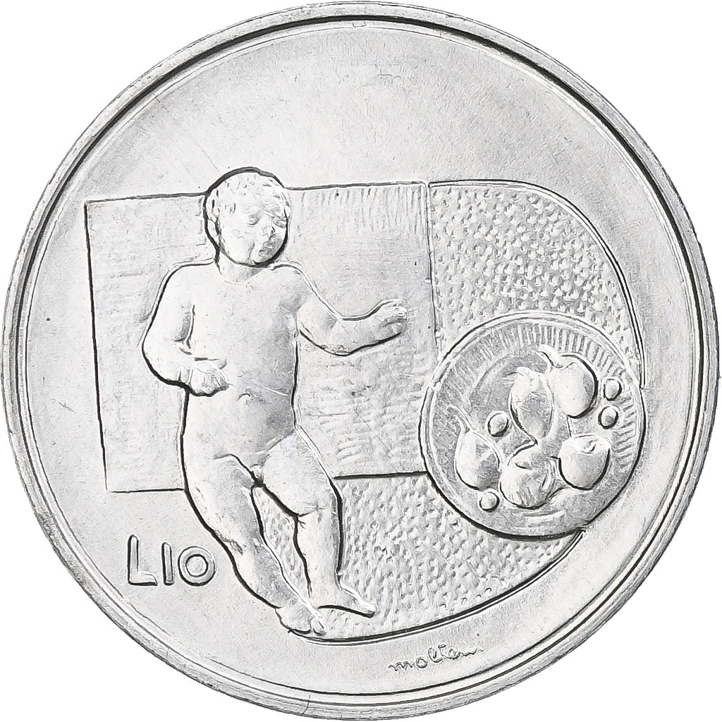 San Marino, 10 Lire, 1976, Rome, MS(65-70), Aluminium, KM:54