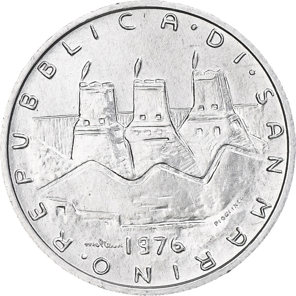 San Marino, 5 Lire, 1976, Rome, MS(65-70), Alumínio, KM:53