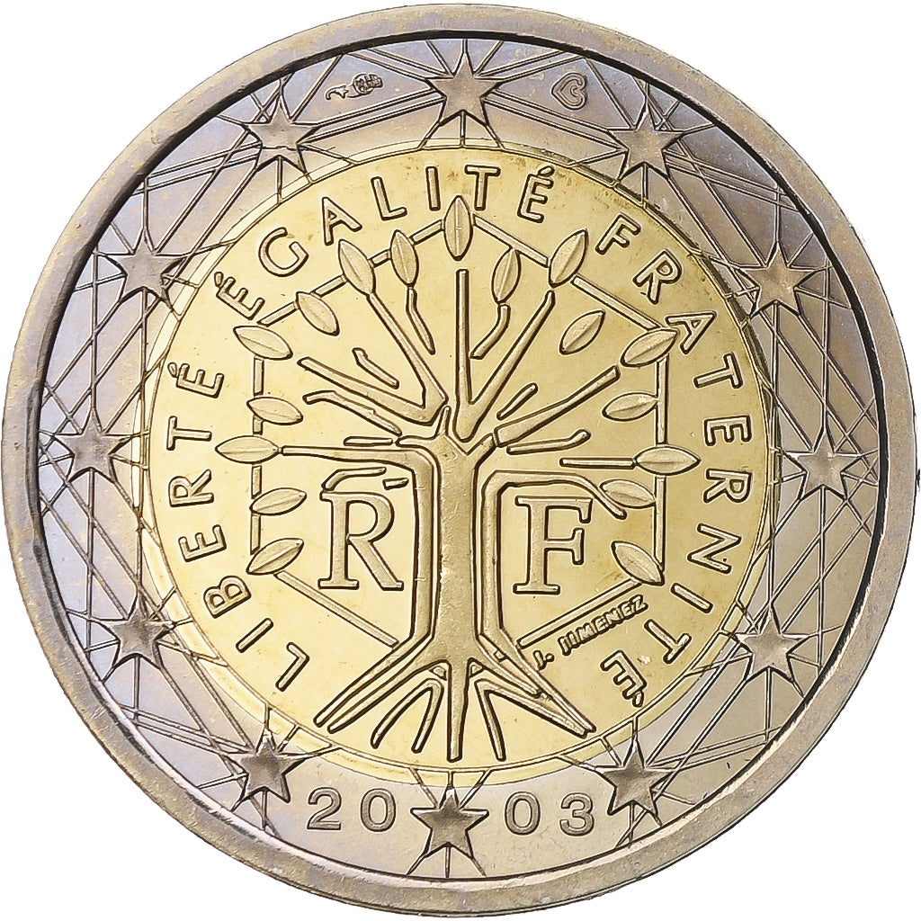 France, 2 Euro, 2003, Paris, Proof / BE, MS(65-70), Bi-Metallic