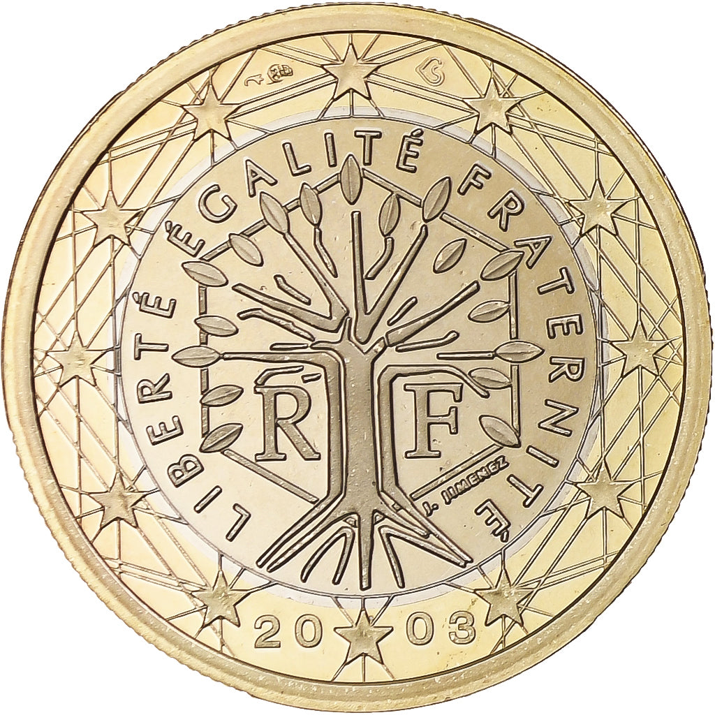 France, 1 Euro, 2003, Paris, Proof / BE, FDC, Bimétallique
