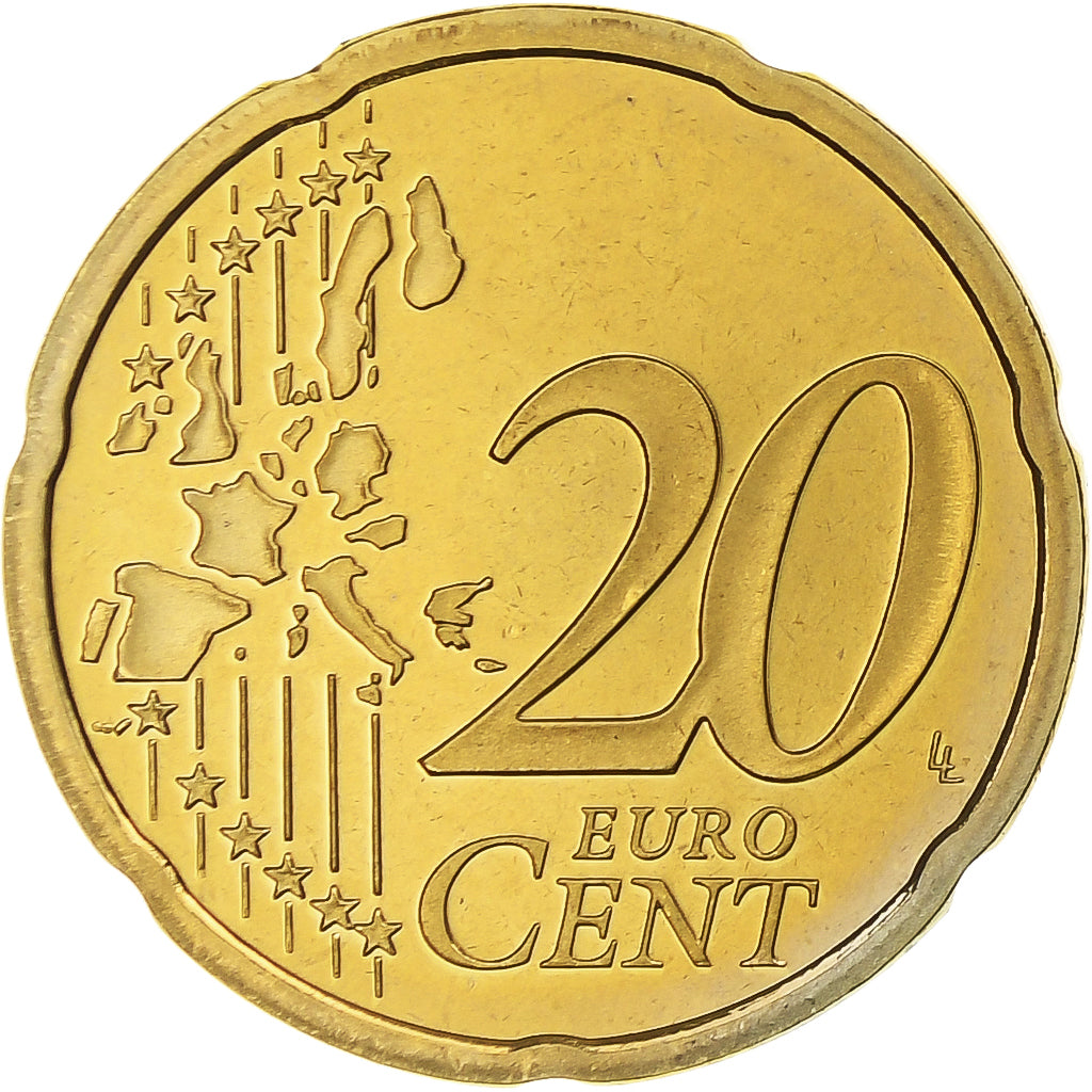 Francia, 20 Euro Cent, 2003, Paris, Proof / BE, FDC, Latón