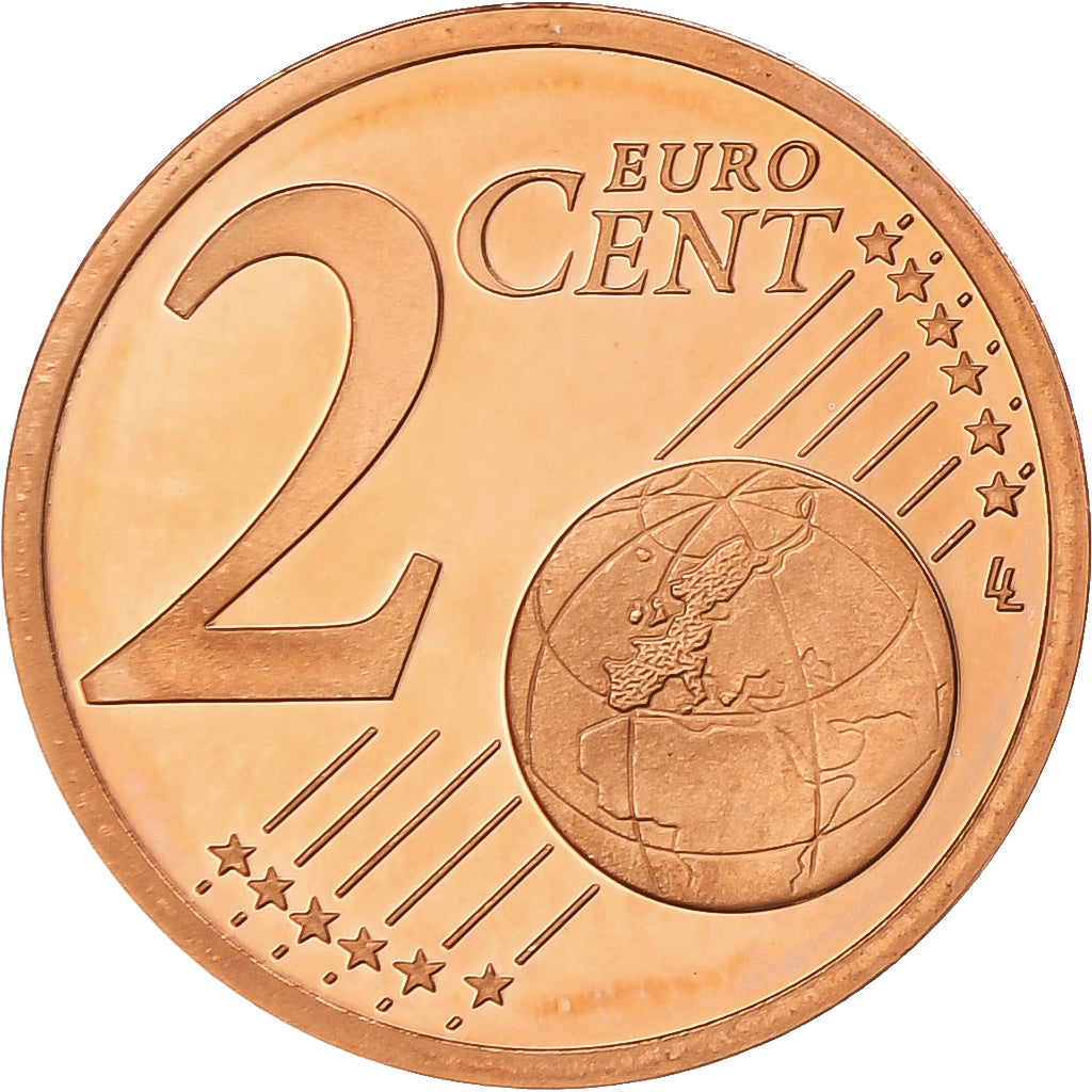 France, 2 Euro Cent, 2003, Paris, Proof / BE, MS(65-70), Coppered Steel