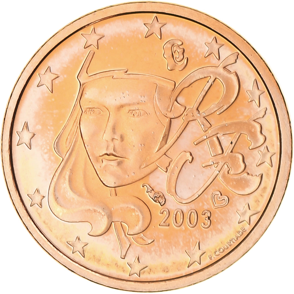 France, Euro Cent, 2003, Paris, Proof / BE, MS(65-70), Coppered Steel