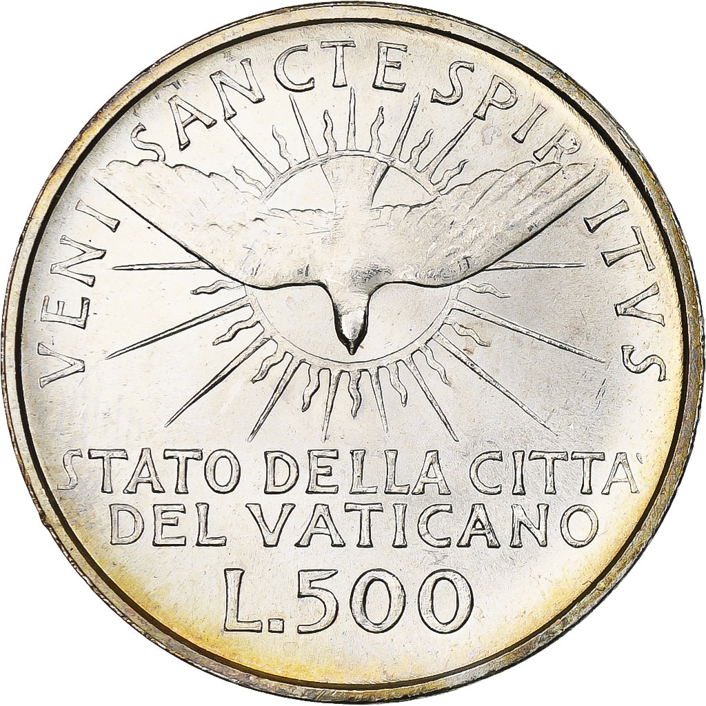 Vaticaan, Sede Vacante, 500 Lire, 1963, Rome, UNC-, Zilver, KM:75