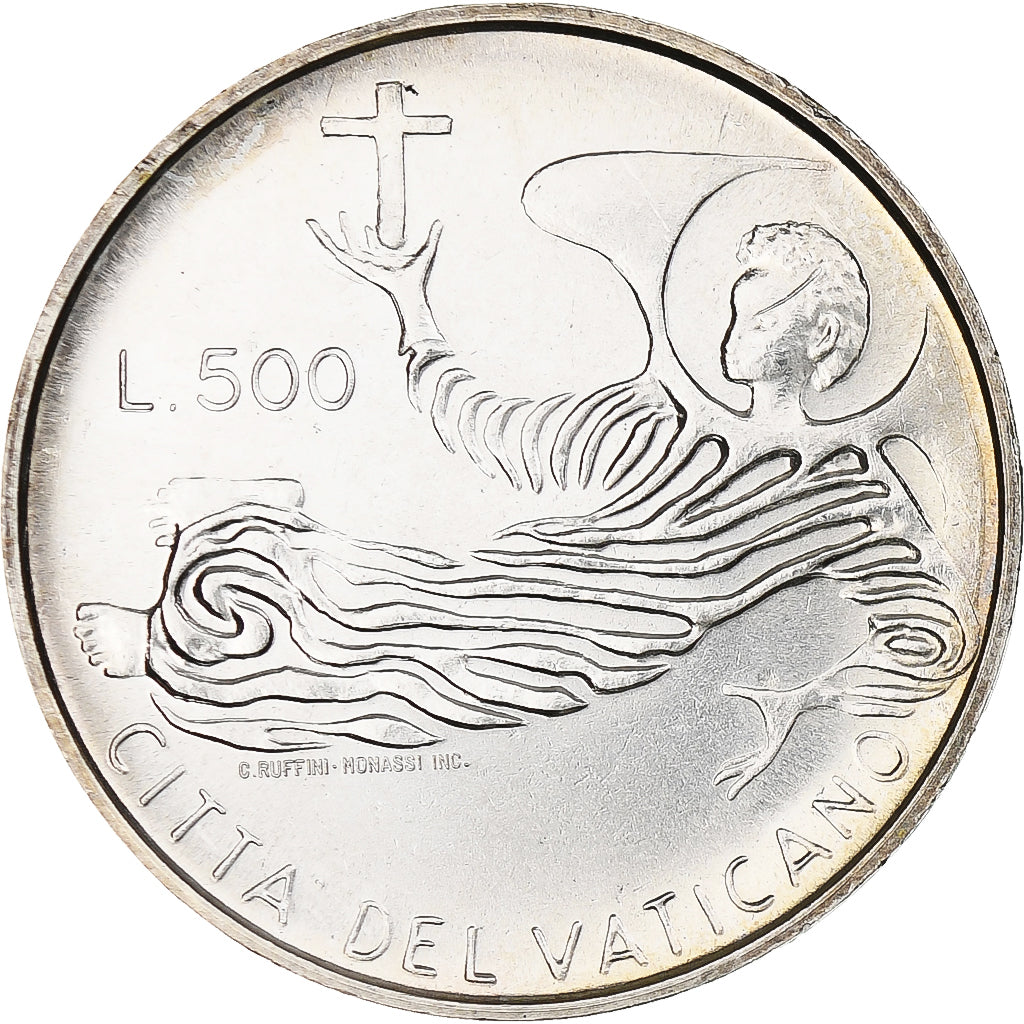 Vaticano, Paul VI, 500 Lire, 1969 - Anno VII, Rome, SC, Plata, KM:115